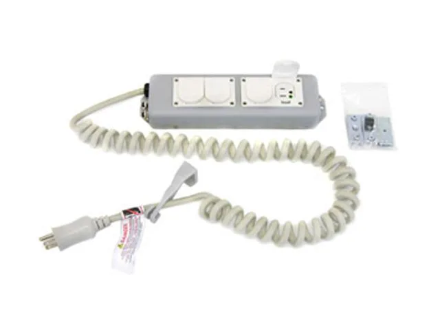Ergotron Ergotron 97-466-214 power strip, 4 hospital-grade outlets, 15 A, 8 ft cord — product photo