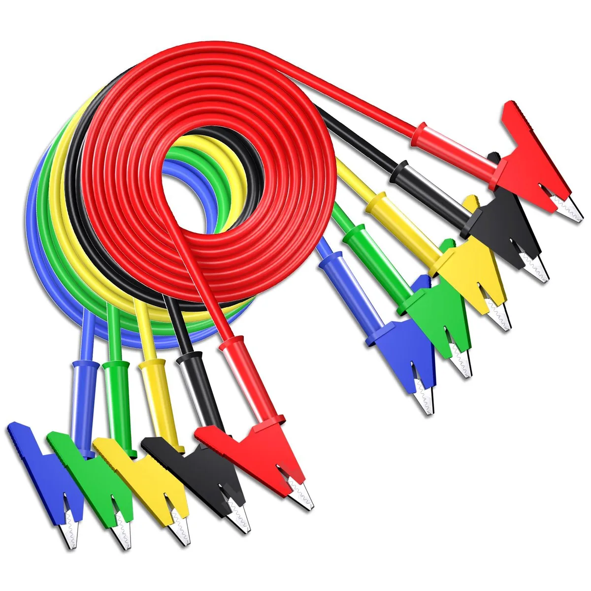 KEHIPI KEHIPI 1201 5pcs Alligator Clip Test Leads 1m 15A 1000V — product photo