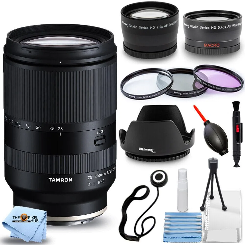 Tamron Tamron 28-200mm f/2.8-5.6 Di III RXD Sony E lens with filter kit — product photo