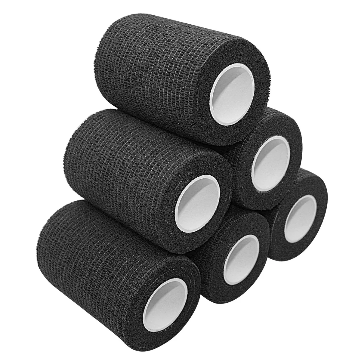 COMOmed COMOmed Self-Adherent Cohesive Bandage Latex 3"x5 Yards Black 6 Rolls — product photo