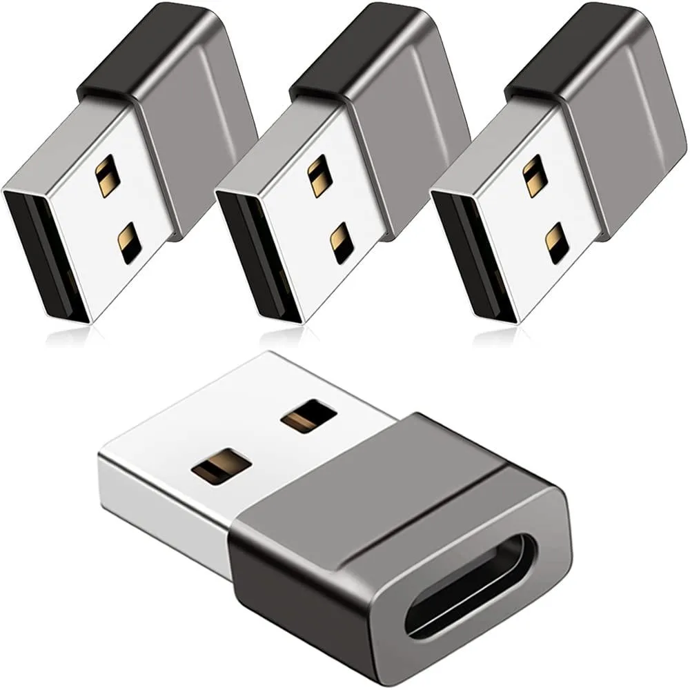 BUCIER BUCIER USB-C Female to USB-A Male Adapter 4 Pack Space Gray — product photo