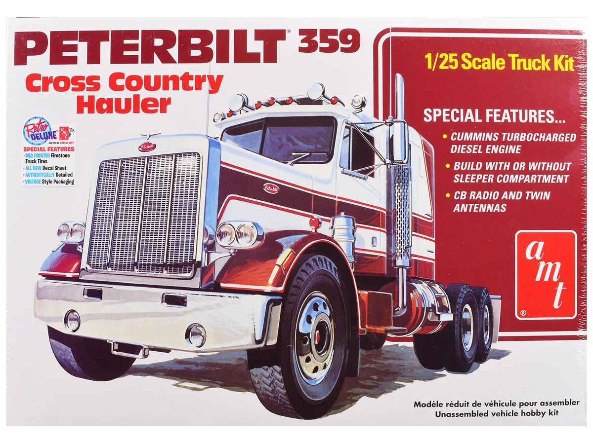 AMT AMT AMT1477 1/25 Scale Peterbilt 359 Cross Country Hauler Model Kit — product photo