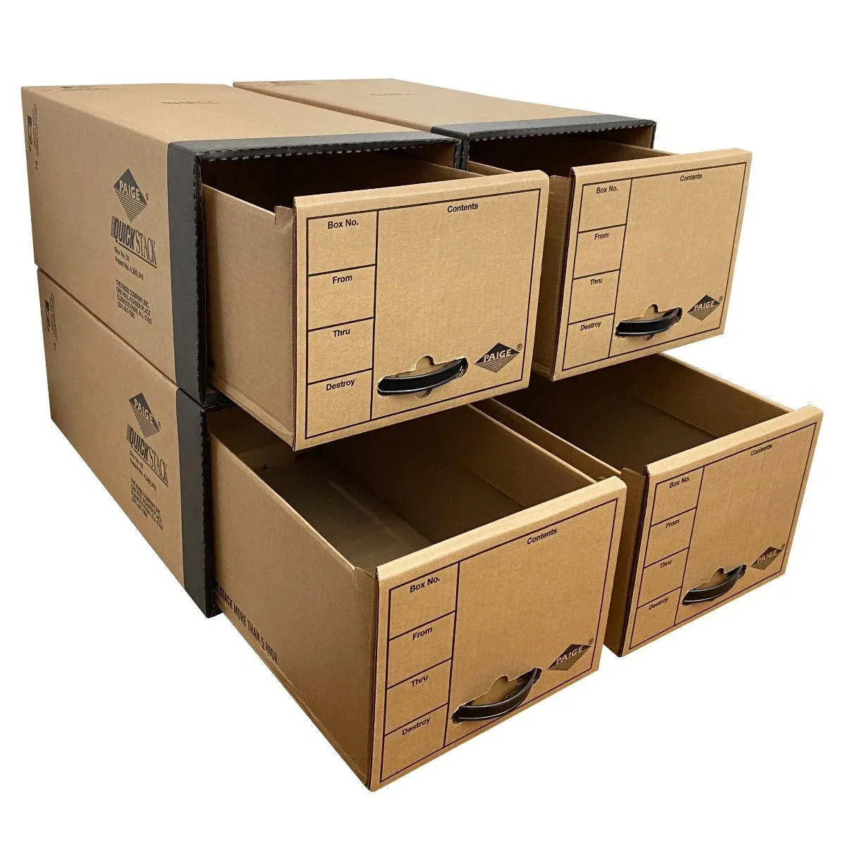 UBMOVE UBMOVE Quick Stack Drawer File Boxes 24" x 12.5" x 10.5" 4 Pack — product photo