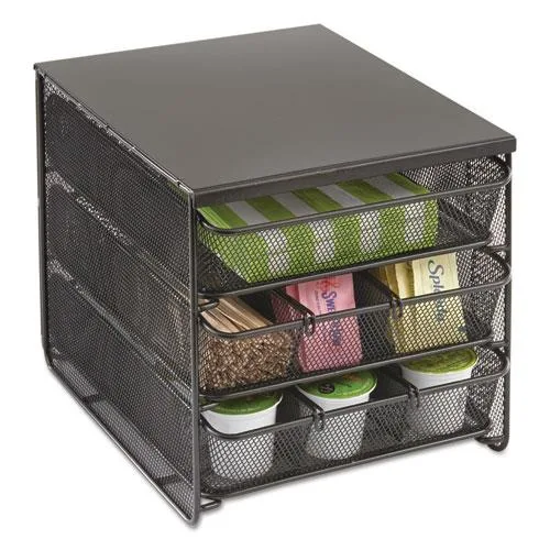 Safco Products Safco Products 3275BL 3-Drawer Organizer 11.5" W 8.25" D 8.25" H 7 Compartments Black Steel — product photo
