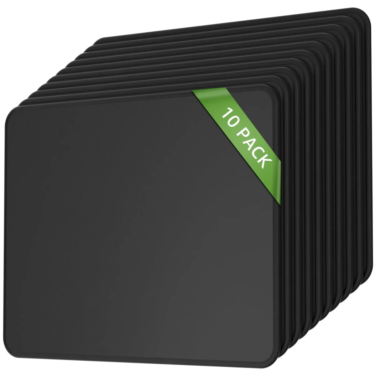  KTRIO 10 Pack Mouse Pads 8.5 x 11 in Black Stitched Edges — product photo