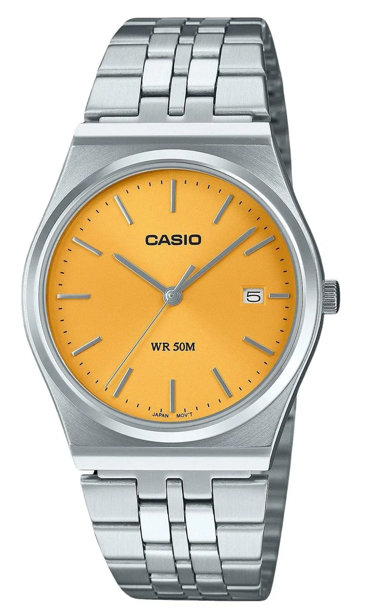 CASIO CASIO MTP-B145D-9AV Yellow Dial Stainless Steel Watch — product photo