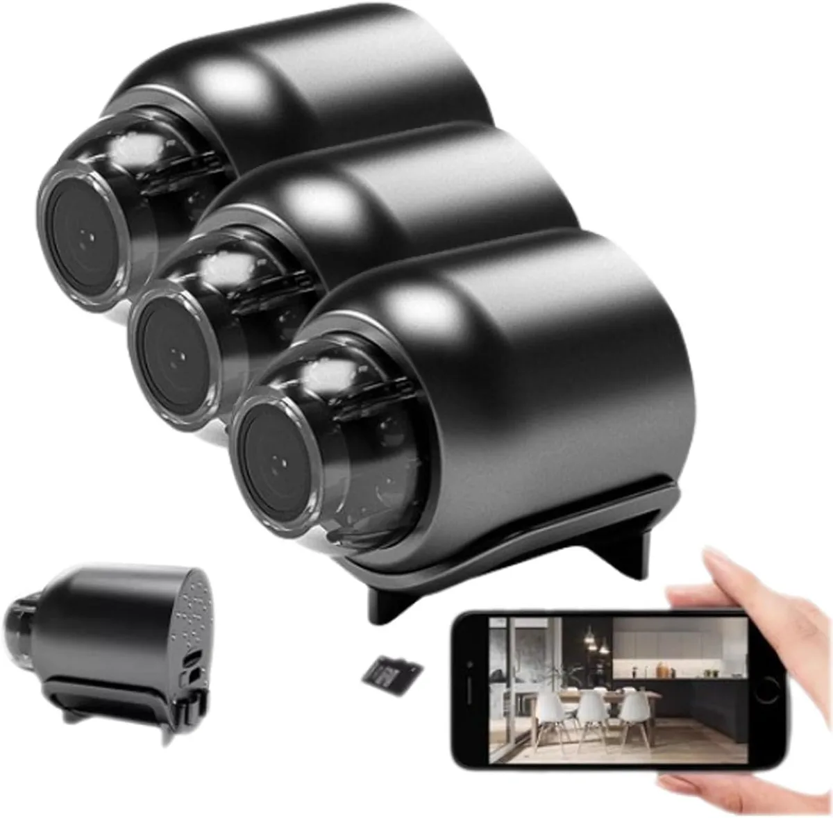 NaSR NaSR Mini Wireless 1080p Surveillance Security System (3pcs) — product photo