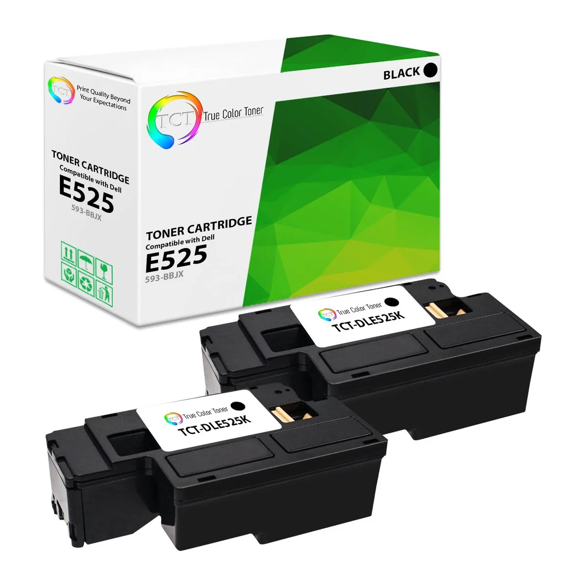 True Color Toner True Color Toner 593-BBJX Black Toner Cartridge 2 Pack 2000 Pages — product photo