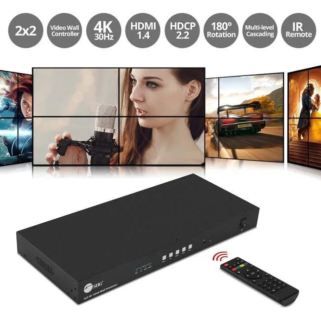 SIIG, Inc SIIG, Inc CEH26E11S1 2x2 4K Video Wall Processor USB-C DVI HDMI — product photo