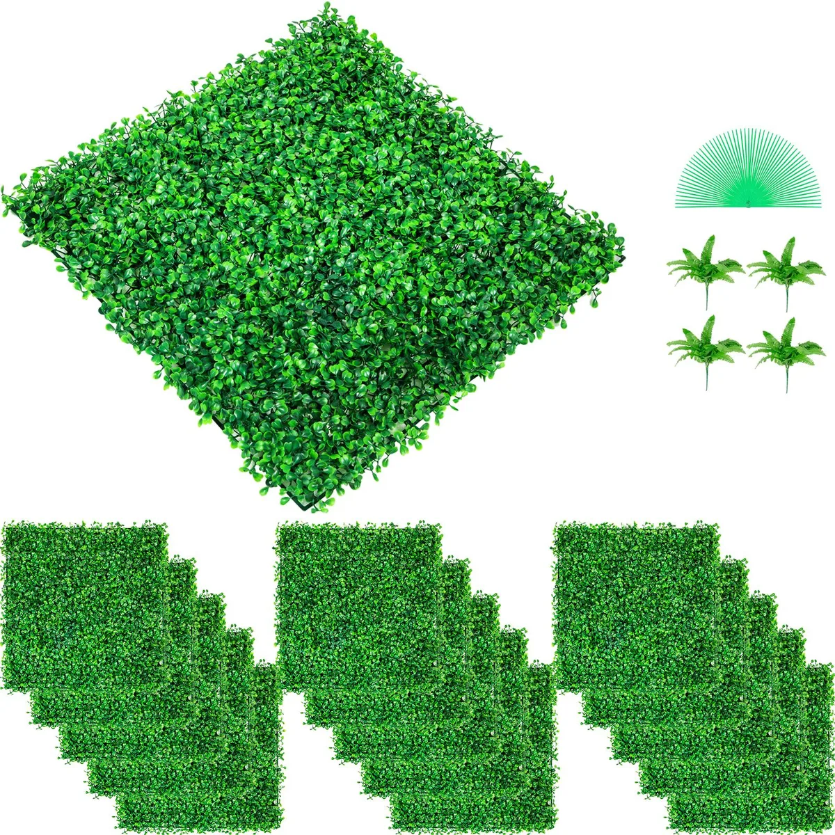 VEVOR VEVOR Artificial Boxwood Panel UV 48pcs 10x10\" 4cm Green Grass Wall — product photo