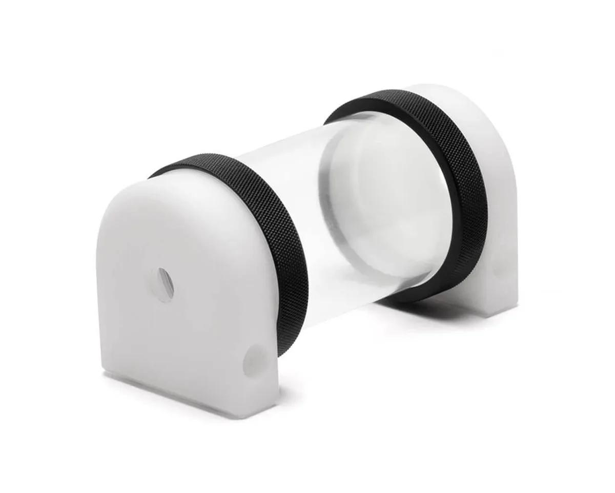 PrimoChill PrimoChill CTR Hard Mount Reservoir 120mm White POM TX Matte Black — product photo