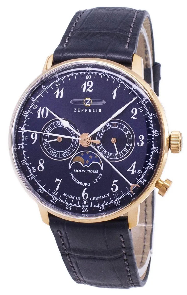 Graf Zeppelin Graf Zeppelin LZ 129 Hindenburg 7038-3 40.00 mm Blue Dial Leather Strap Watch — product photo