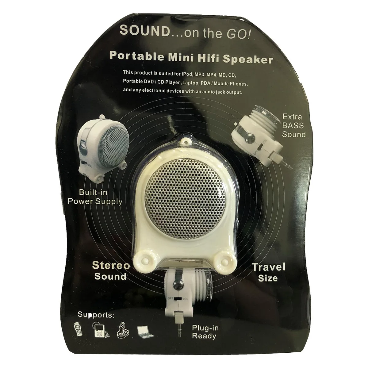 PONY PONY BA0316 Portable Mini HiFi Rechargeable Speaker White — product photo