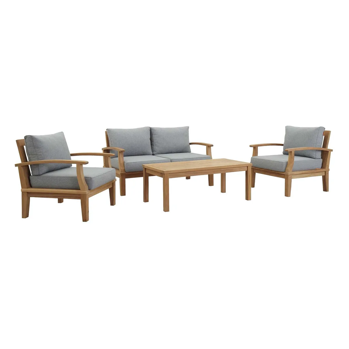 Modway Furniture Modway Furniture Marina 4 Piece Outdoor Patio Teak Set Natural Gray Decorative Shelving — product photo