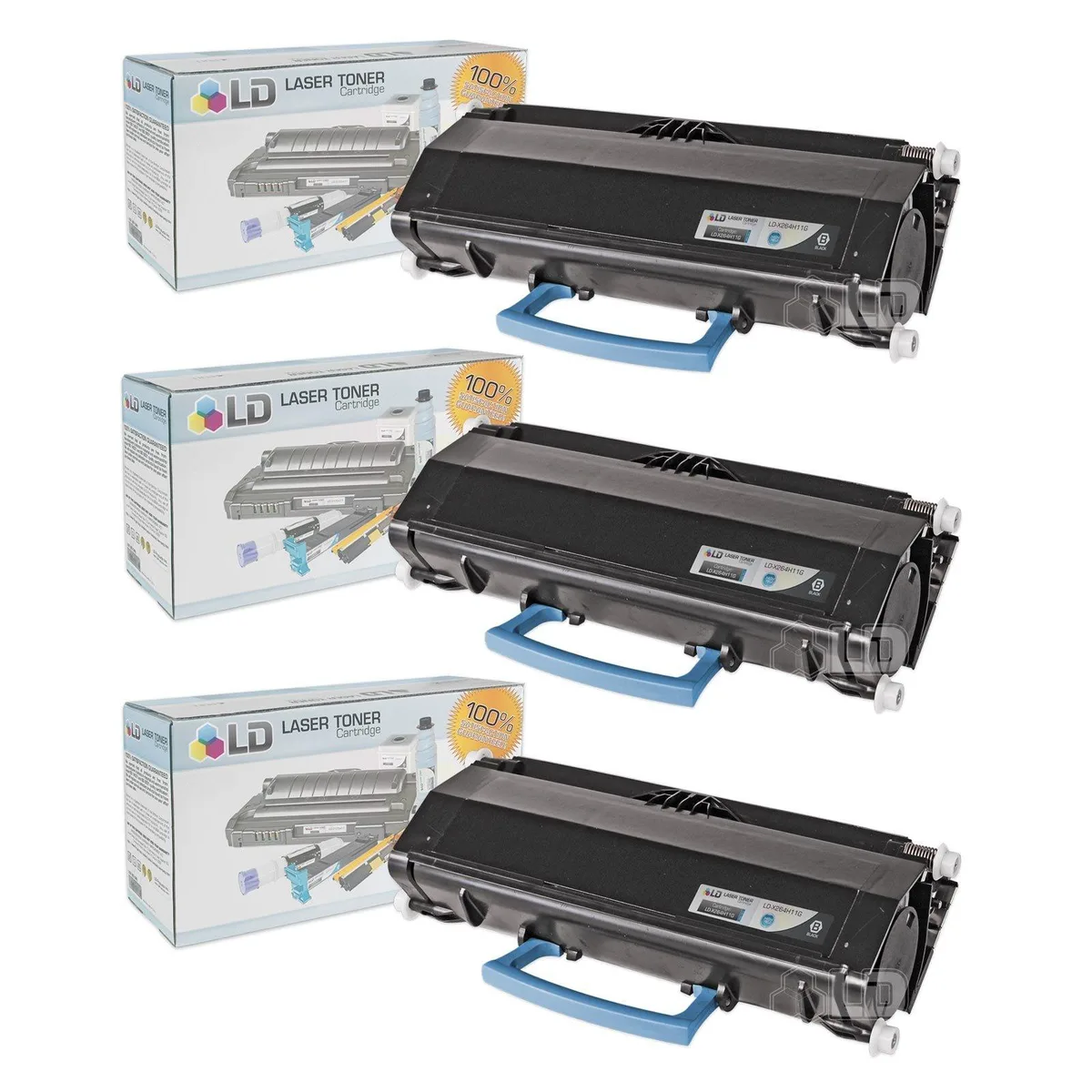 LD Products LD Products Compatible Toner Cartridge for Lexmark X264H11G High Yield Black 3-Pack — product photo