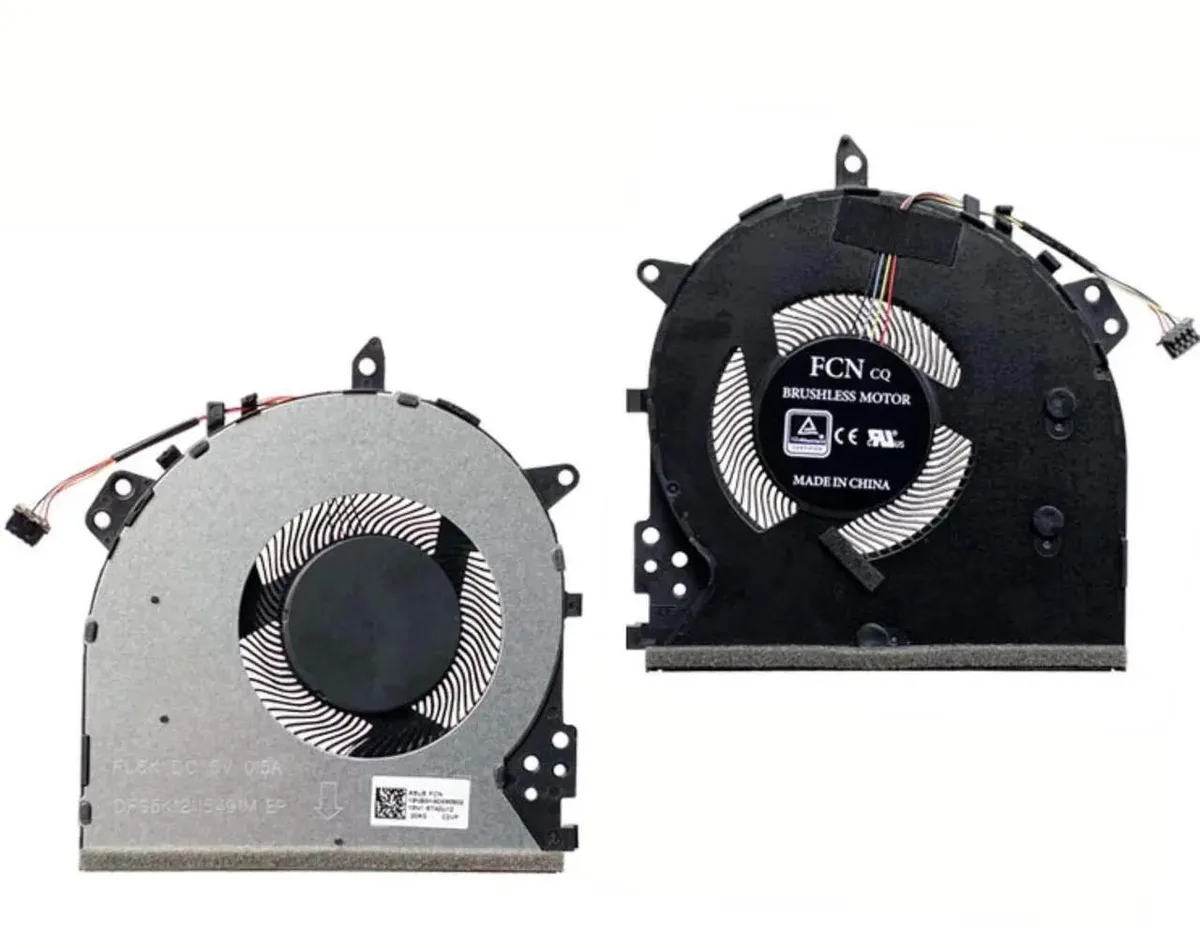 Small black laptop CPU cooling fan with wire connector