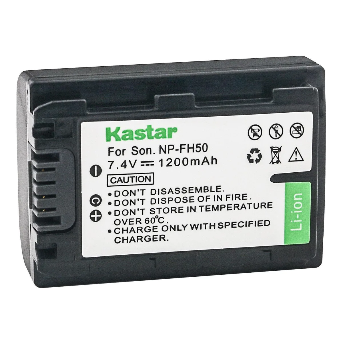 Kastar Kastar NP-FH50 7.4V 1200mAh battery for Sony HDR-UX3 UX5 UX7 UX9 XR100 XR105 XR106 XR200 XR500 XR520 — product photo