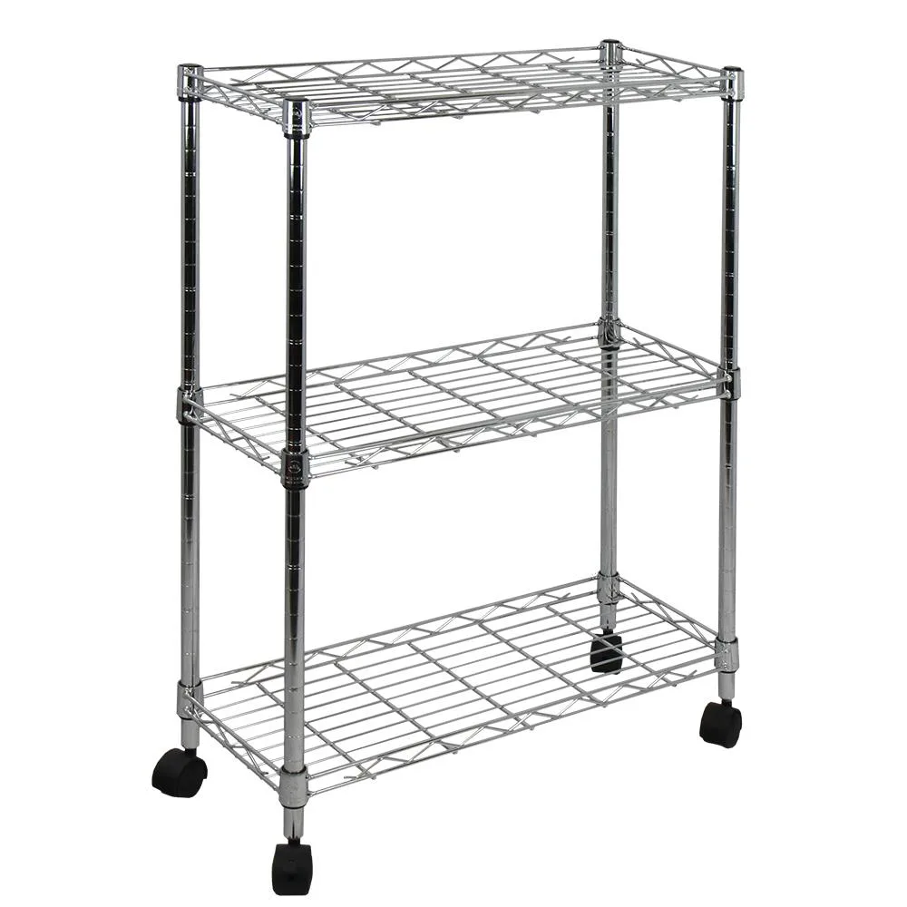Oceanstar Design Oceanstar Design AUS1477 3-Tier Chrome Utility Cart office furniture — product photo