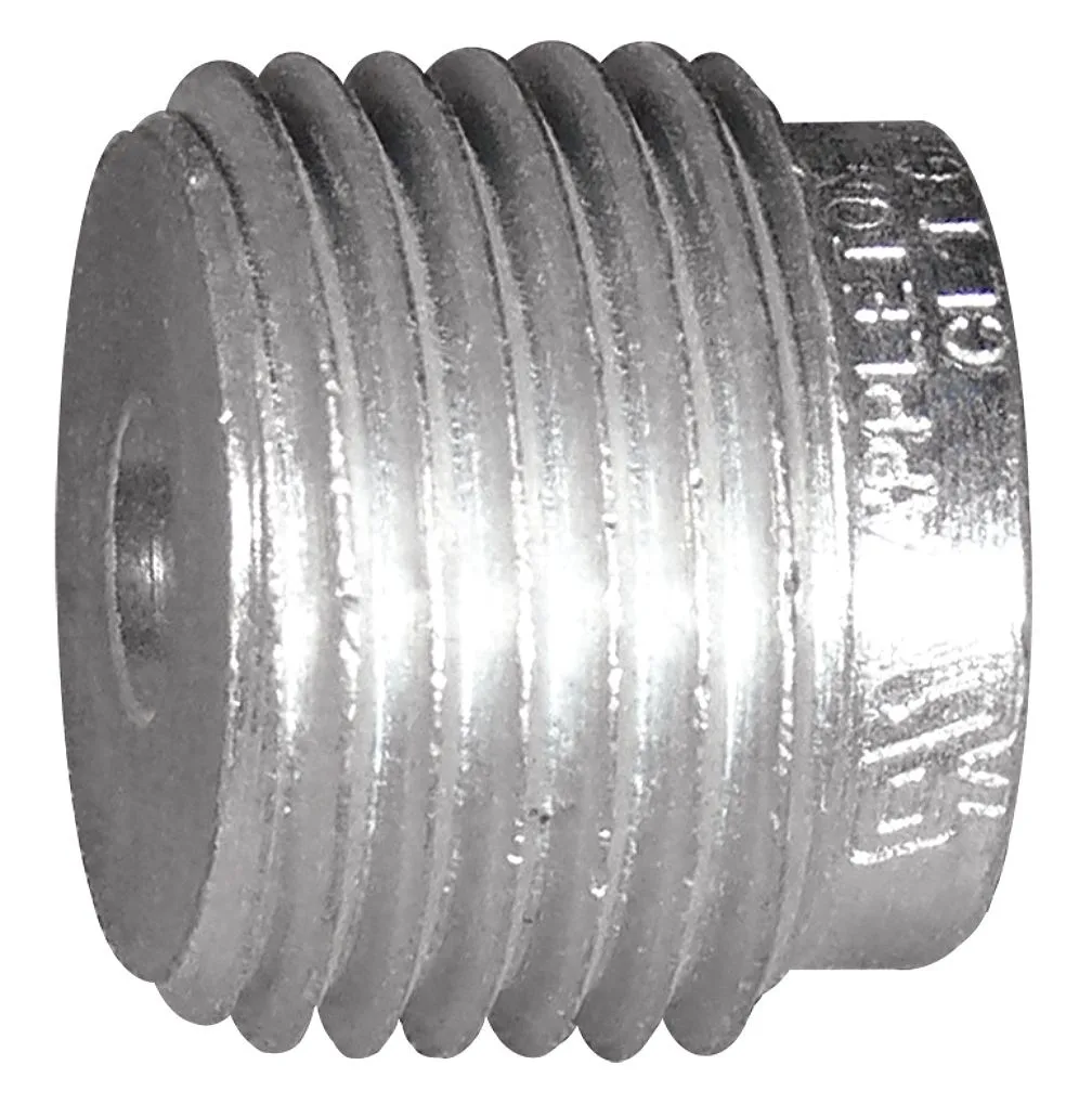 Pack of ten threaded malleable iron reducing bushings, chromate and powder coated, electroplated finish