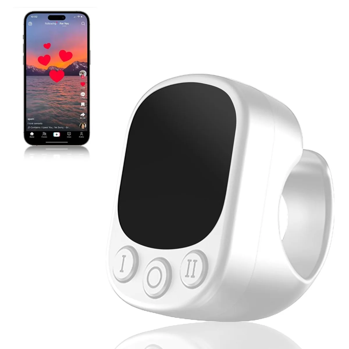 KingletBo Scrolling Ring Remote Control (White) — product photo