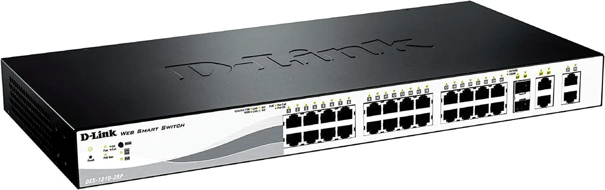 D-Link D-Link DES-1210-28P 28-Port Fast Ethernet PoE+ Managed Web Smart Switch — product photo