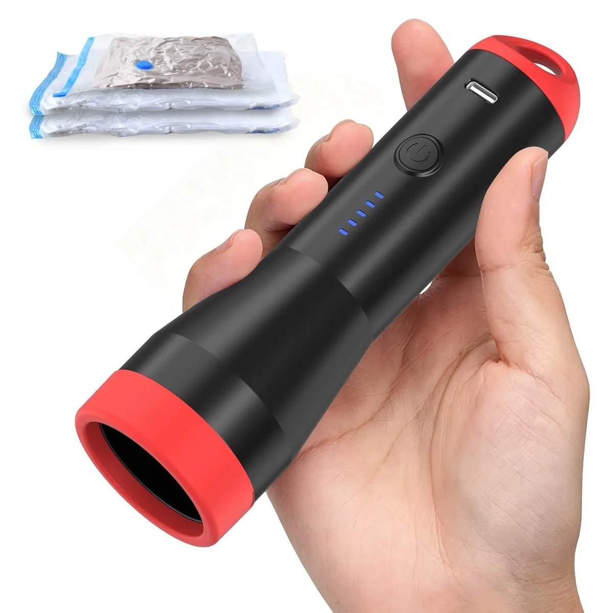  AUTO-VOX Cordless Vacuum Pump Black XQ07 6.0Kpa 1500mAh 38mm 80 cycles 25s 6.3x1.8in 0.34lbs — product photo