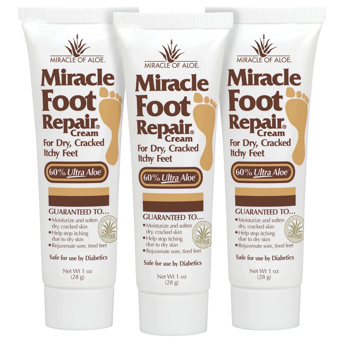 Miracle of Aloe Miracle of Aloe Foot Repair Cream 60% Aloe 1oz 3 Pack Foot Care — product photo