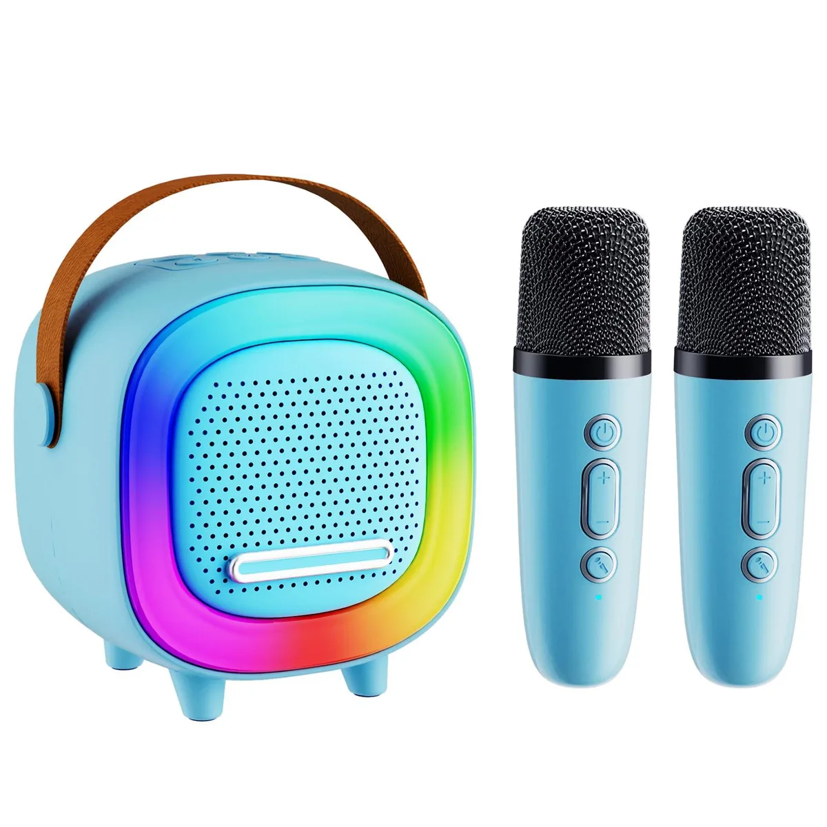  NTEEWAHY D8 Mini Karaoke PA Speaker with 2 Wireless Mics — product photo