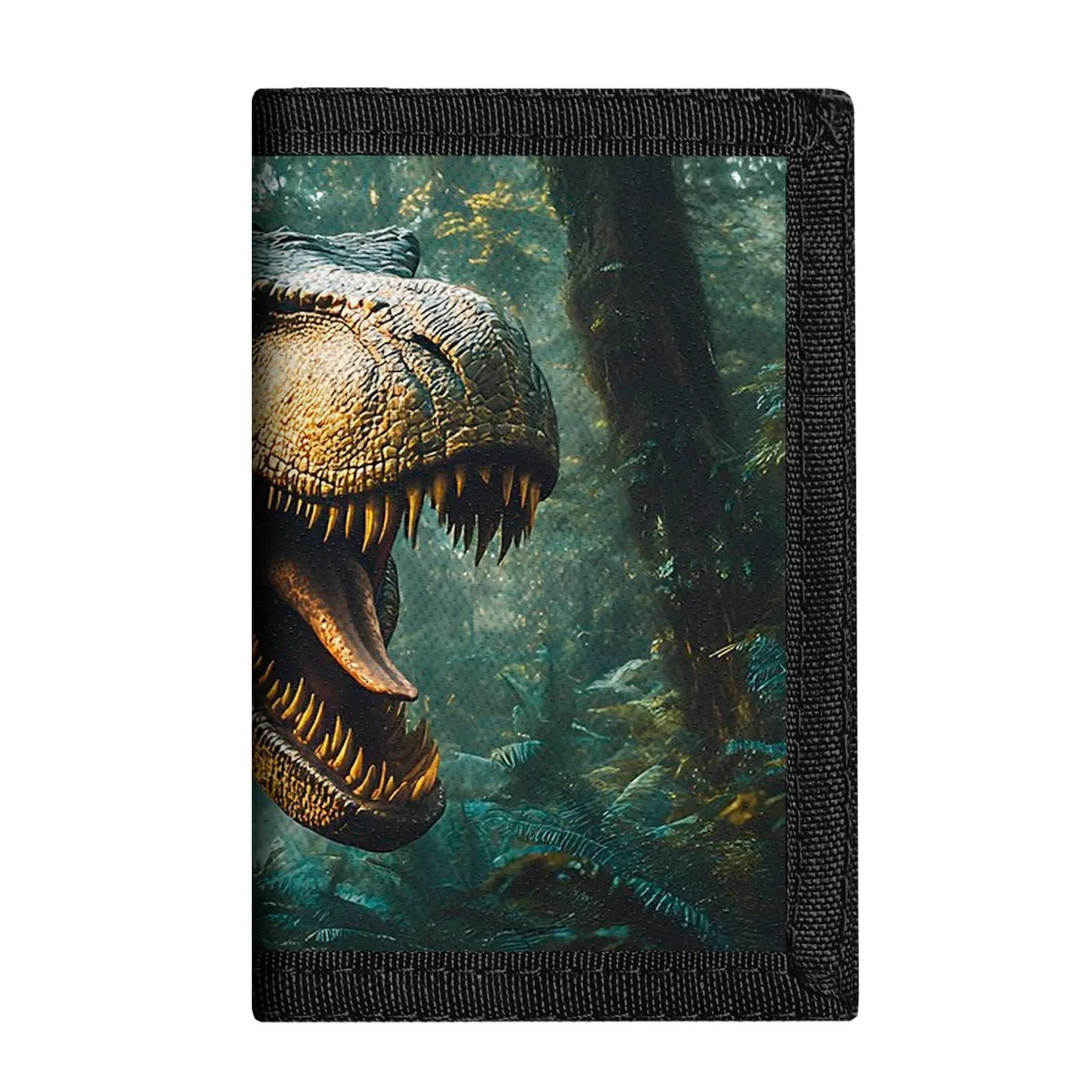  bdqpin Qb0019 Kids RFID Trifold Wallet Black Polyester 3.2x4.7in — product photo