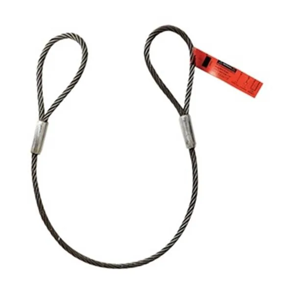 Dayton wire rope sling, 4 ft steel loop, uncoated 3/4 in diameter, 6x19 strand, IWRC core