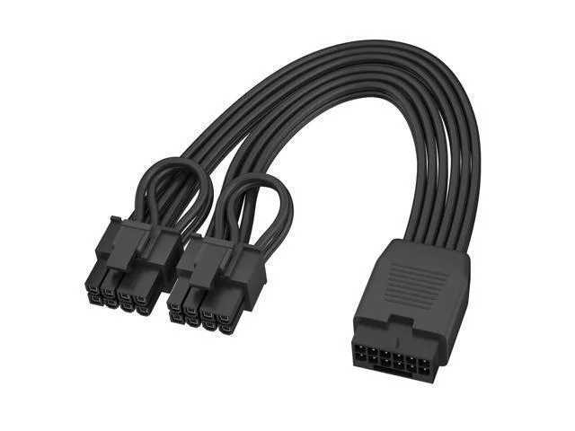 LORDWORLD LORDWORLD 12VHPWR Extension Cable 16 Pin Female to Dual 8 Pin Male 17cm — product photo