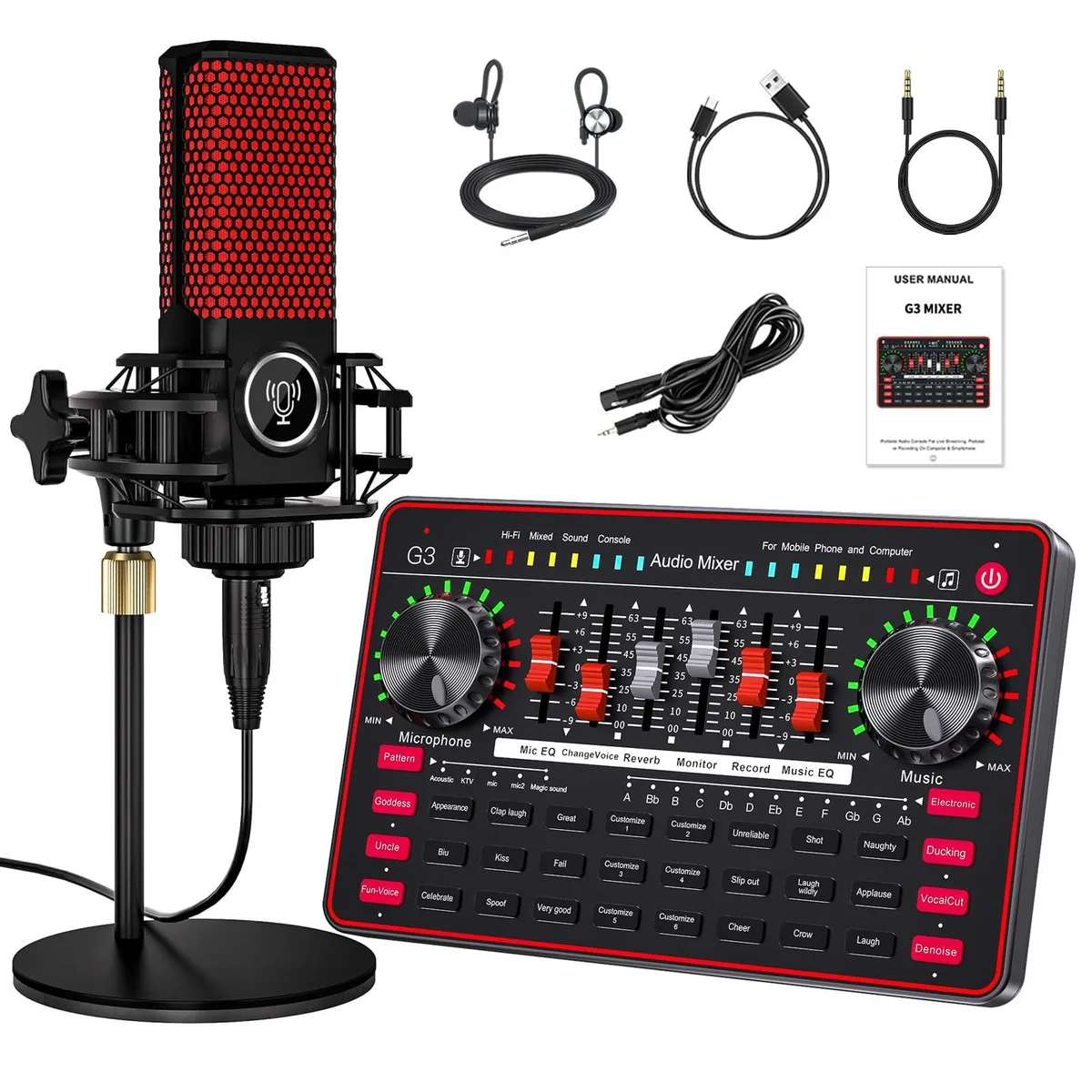 _Mega Brand _Mega Brand G3-Q8 Sound Card Podcast Kit with Q8 Microphone — product photo