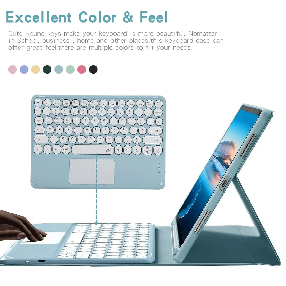 Timoom Timoom Bluetooth Keyboard Case with Touchpad for Samsung Tab S8/S7 11", Purple — product photo