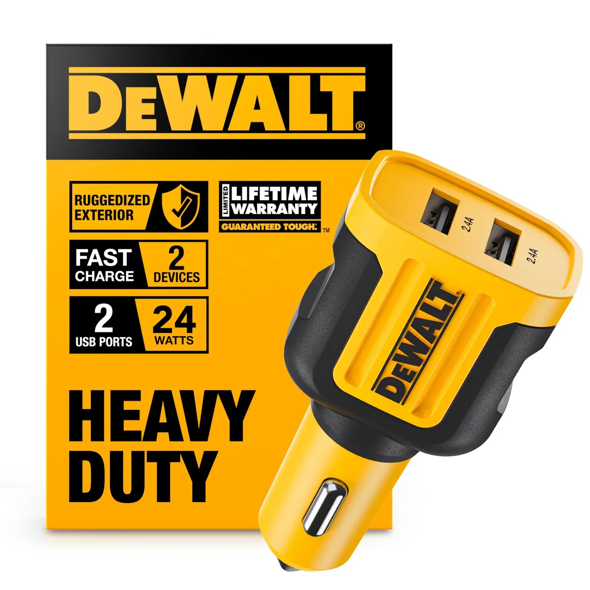 No Sew No Sew DEWALT 2-Port USB Car Charger 24W — product photo