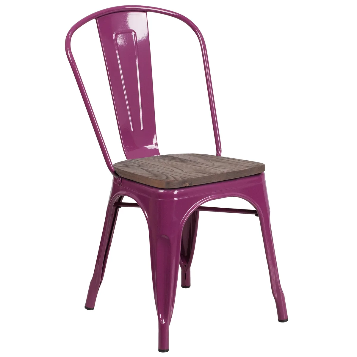 Flash Furniture Flash Furniture ET-3534-PUR-WD-GG Purple Metal Chair Wood Seat 12x14 500lb — product photo