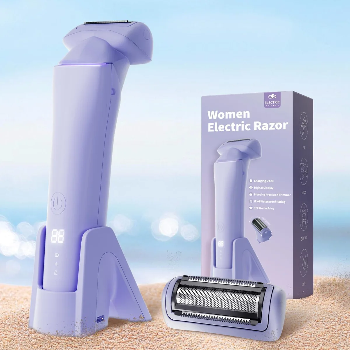  krofaue krofaue01 shavers for women 1 foil head IPX6 70 min 140 g Purple — product photo