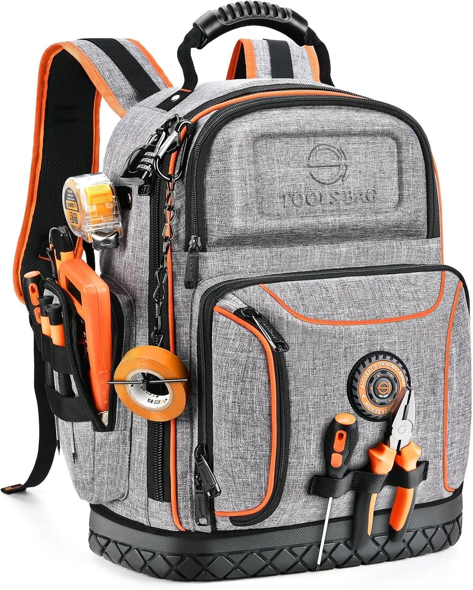 BFKK BFKK 18.1-inch Heavy-Duty Tool Backpack 75 Pockets Gray — product photo