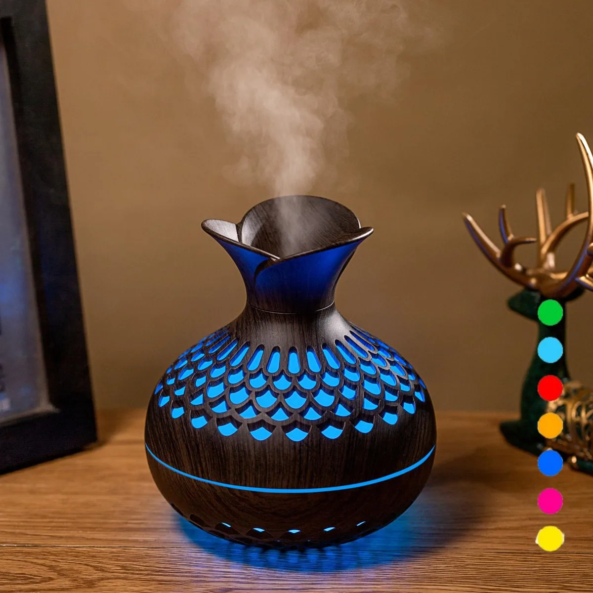  Colorful Cool Mini Humidifier Darkwood 300ml 4.57 inch — product photo