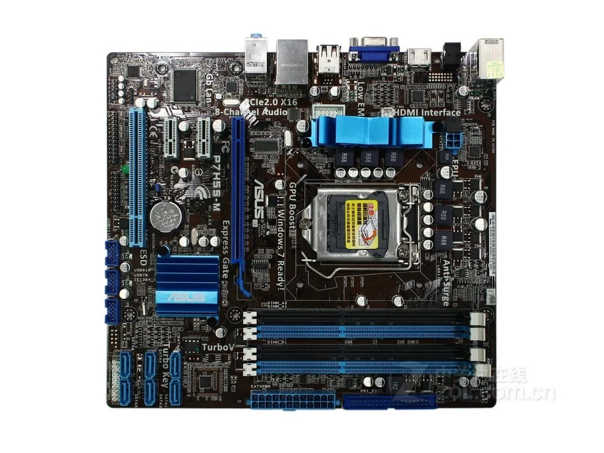 ASUS ASUS P7P55-M Intel P55 motherboard LGA 1156 DDR3 16GB Micro ATX — product photo