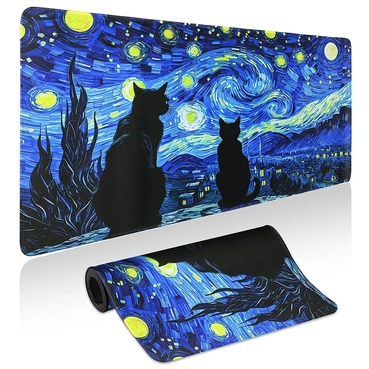  Yuhijoy ytanksbd-002 Van Gogh Starry Night desk mat 31.5" x 11.8 — product photo