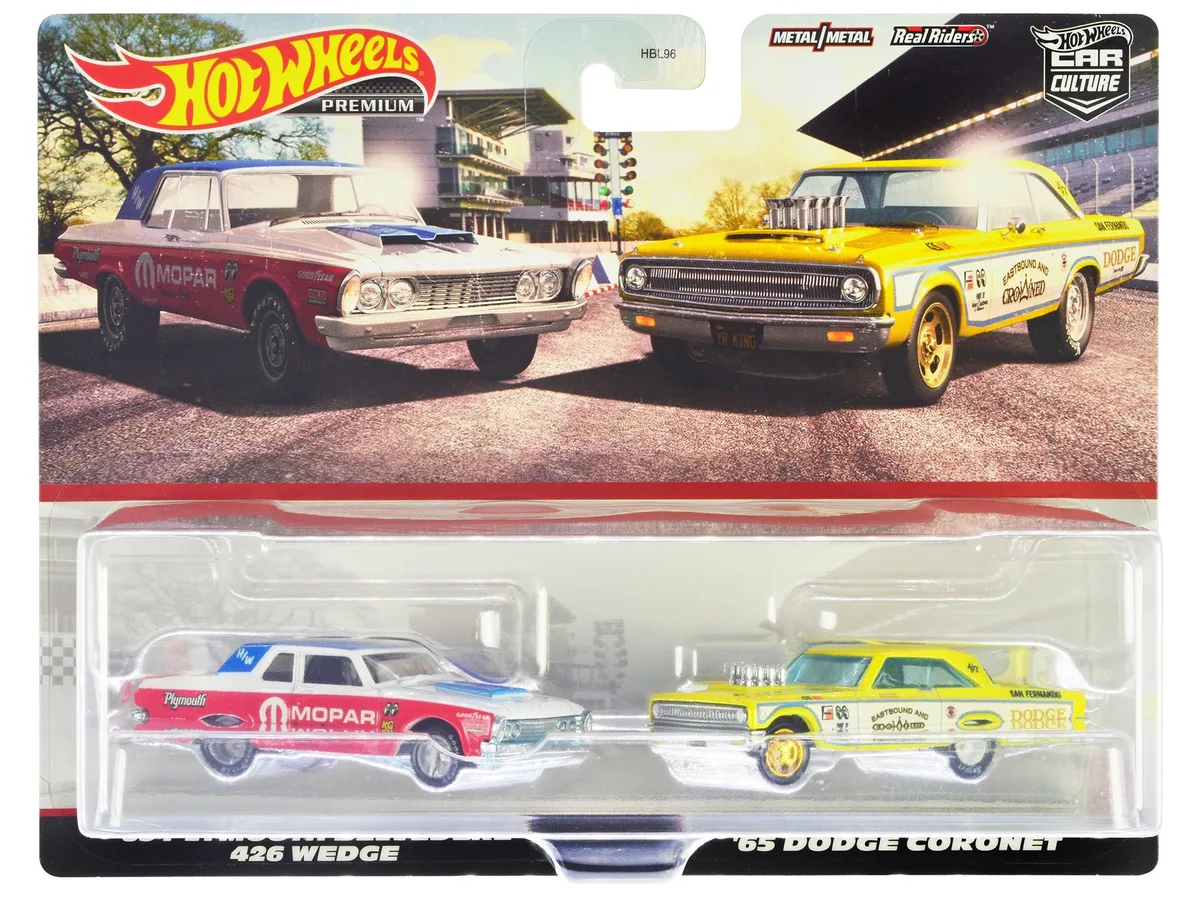 Hot Wheels Hot Wheels 1963 Plymouth Belvedere 426 Wedge &amp; 1965 Dodge Coronet Set hobby collectible — product photo