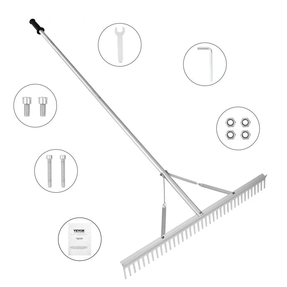 VEVOR VEVOR Landscape Rake 36" Head 75" Handle 37 Tines Aluminum Alloy — product photo
