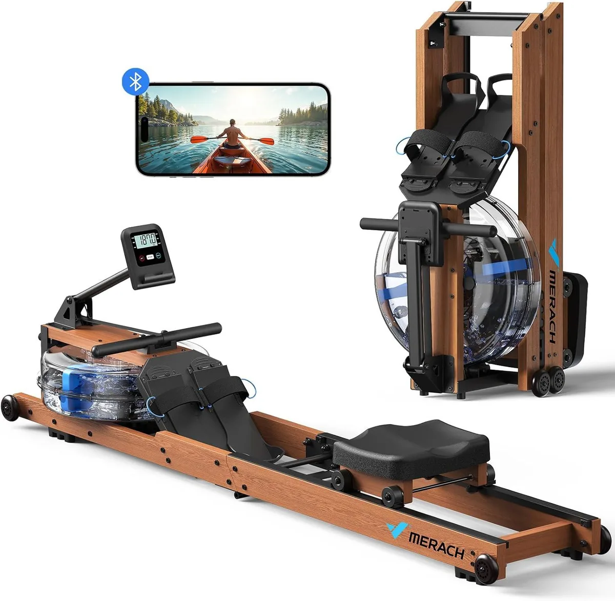 TAURKENAM TAURKENAM Water Rowing Machine 400 lbs Foldable weight training — product photo