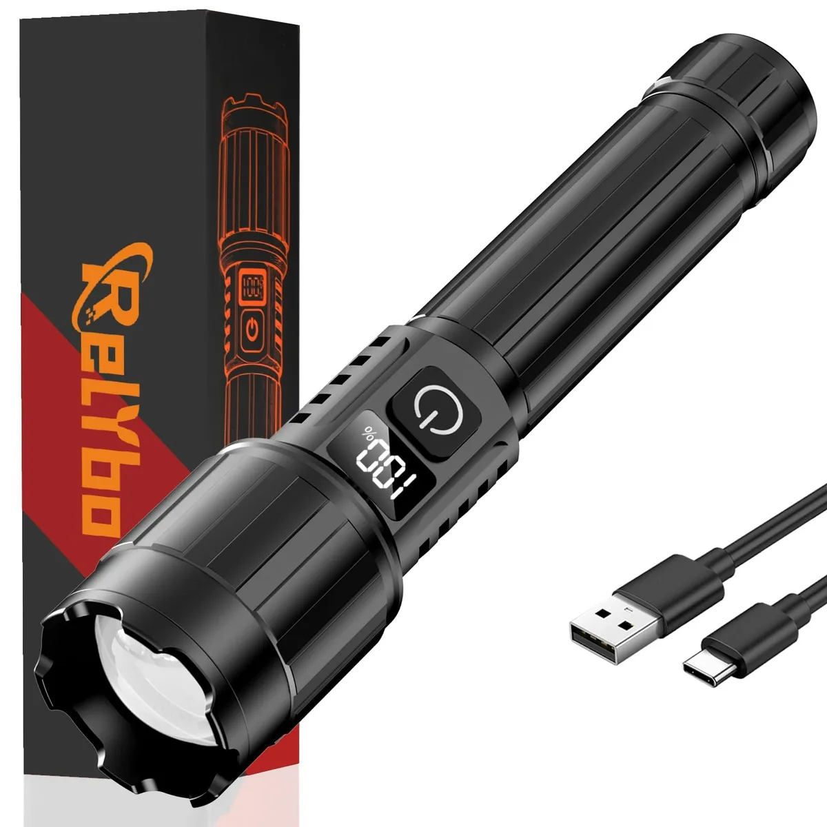 Cylindrical aluminium flashlight, lightweight at .31 pounds, model 1187