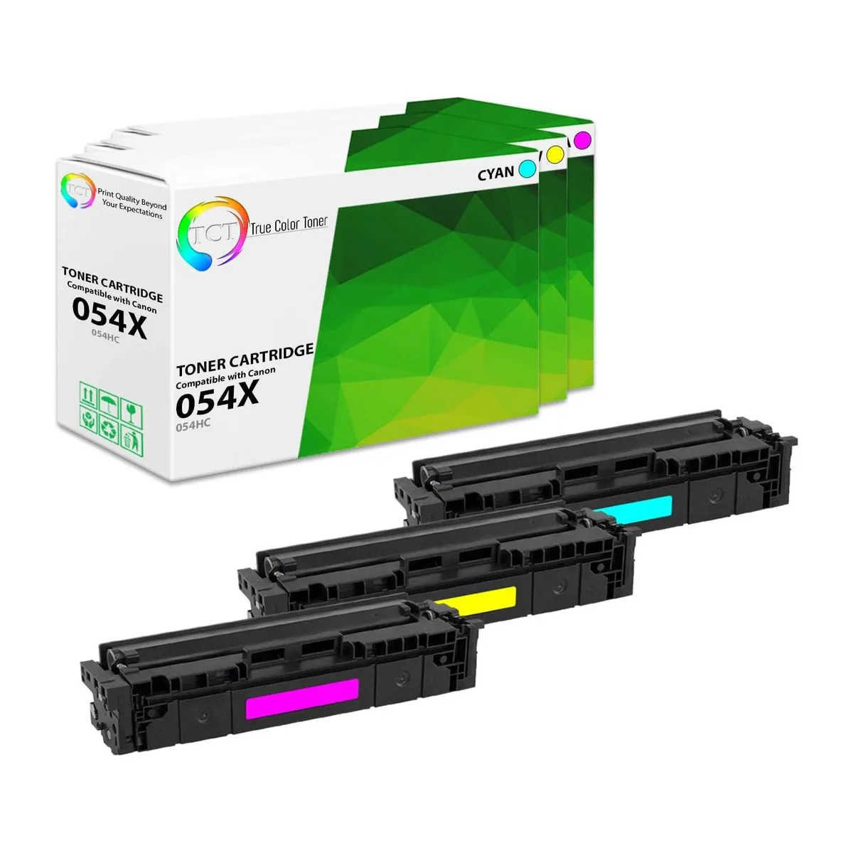 True Color Toner True Color Toner 054H 3-colour high-yield toner cartridge 3 pack 2300 pages — product photo