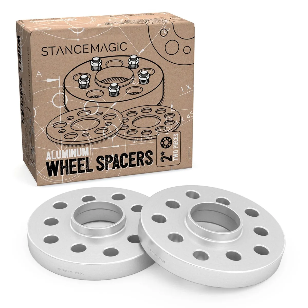 Precision European Motorwerks Precision European Motorwerks 25mm Hubcentric Wheel Spacers 5x100 5x112 57.1mm Silver 2pcs — product photo
