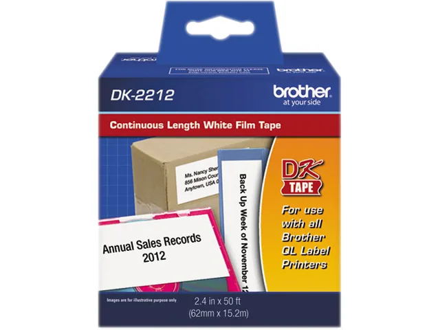 Brother Brother DK2212 Film Label Roll 2.4" x 50 ft White POS Accessory — product photo