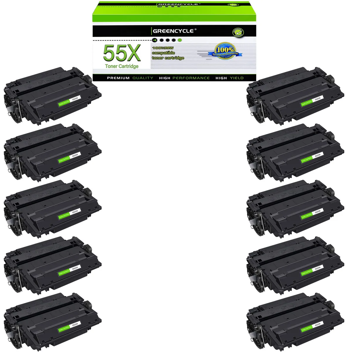 GREENCYCLE GREENCYCLE CE255X toner cartridge 10 pack black 12500 pages — product photo