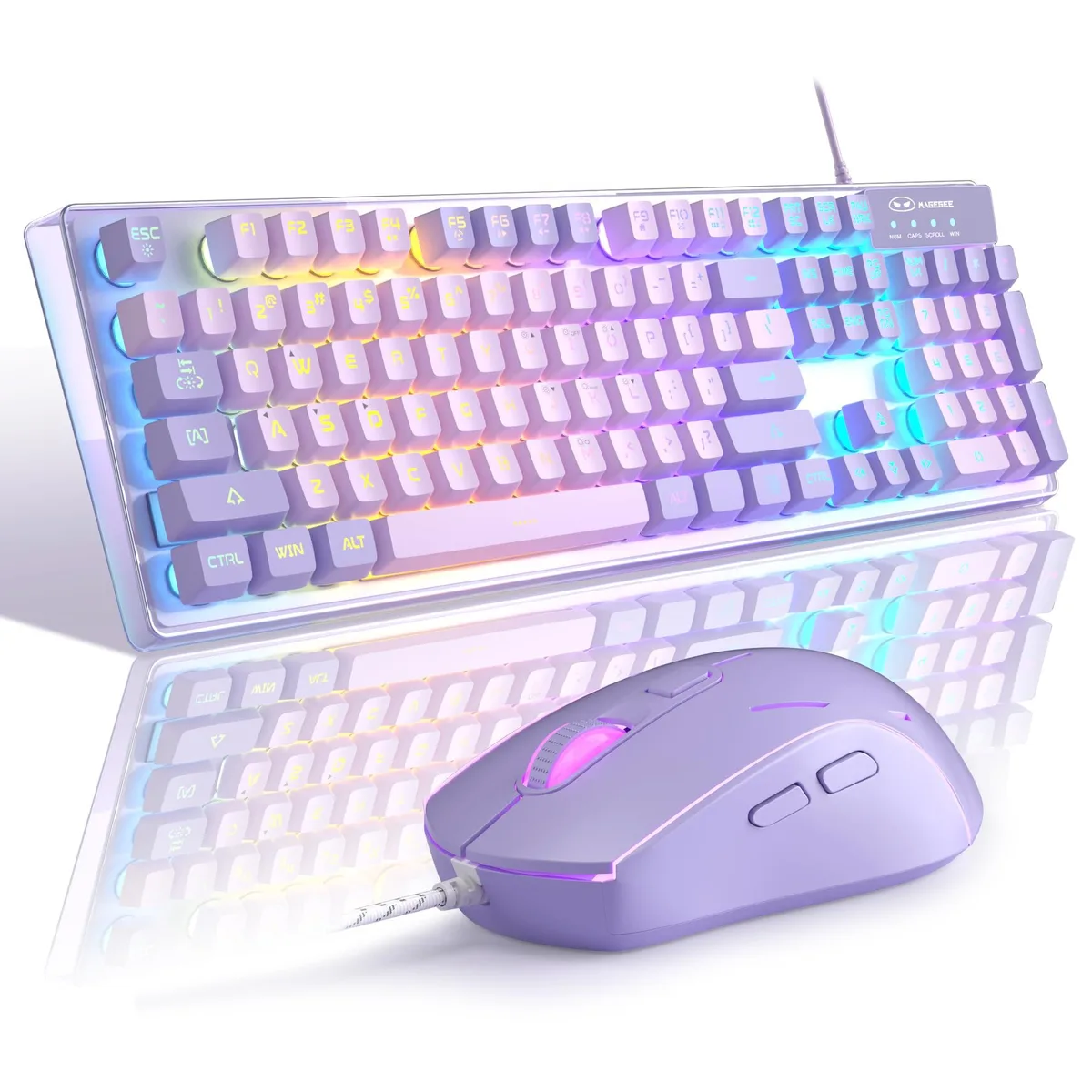  Magegee K1 Gaming Keyboard and Mouse Combo (Purple) 104 Keys — product photo