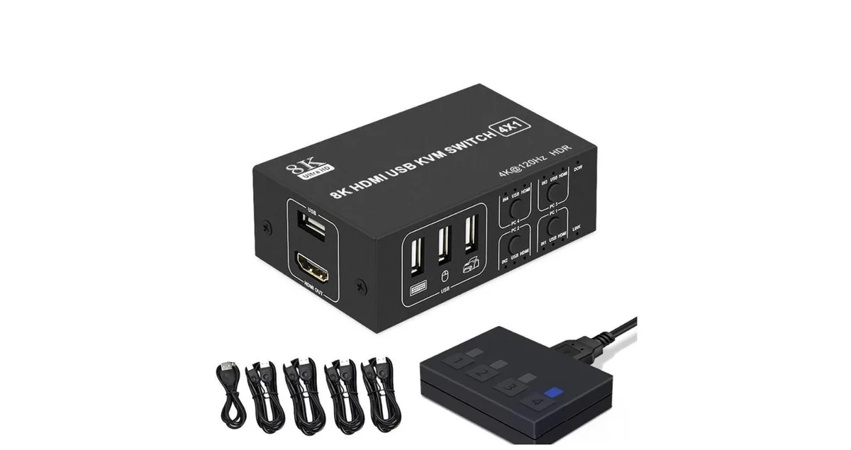 Aomoproing Aomoproing 4-Port HDMI KVM Switch 8K 60Hz 4K 120Hz — product photo